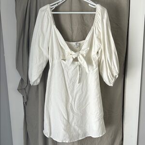 She + Sky Cream Blouse with Bow Detail